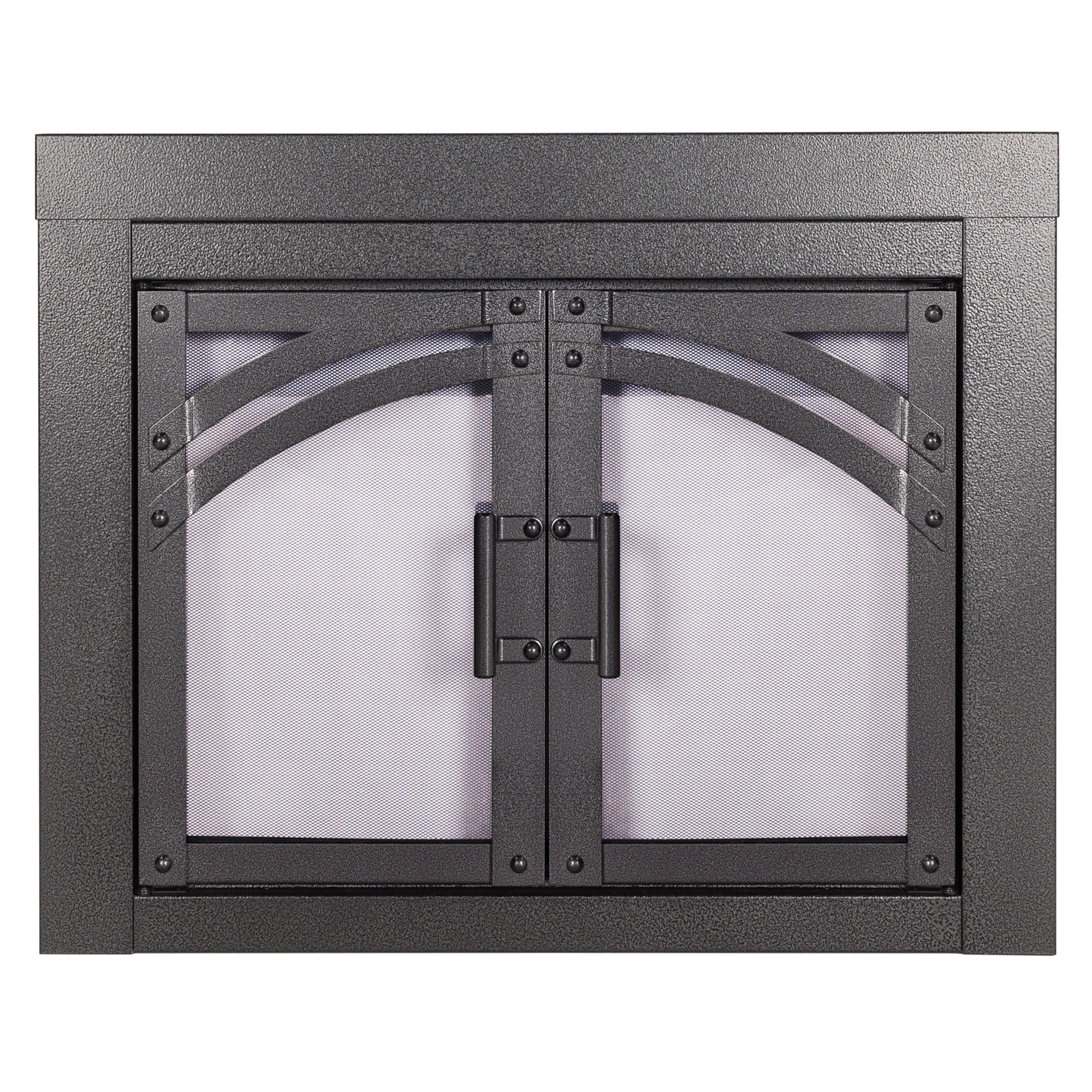 Pleasant Hearth Axel Fireplace Glass Door, For Masonry Fireplaces, Medium, Hammered Black, Model# AX-1301